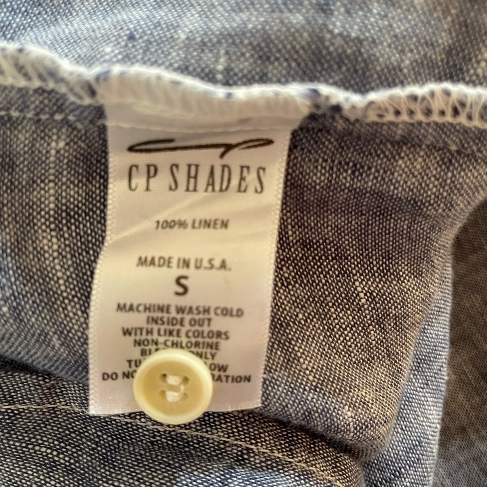 CP Shades 100% Linen Teton Blue Tunic Size Small - Picture 6 of 6
